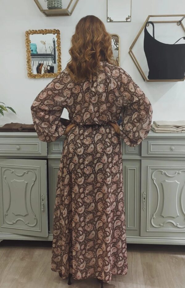 Abito "Paisley" con cintura - immagine 3