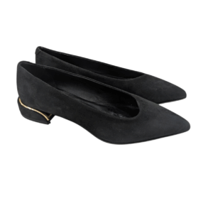 Ballerina in camoscio nero