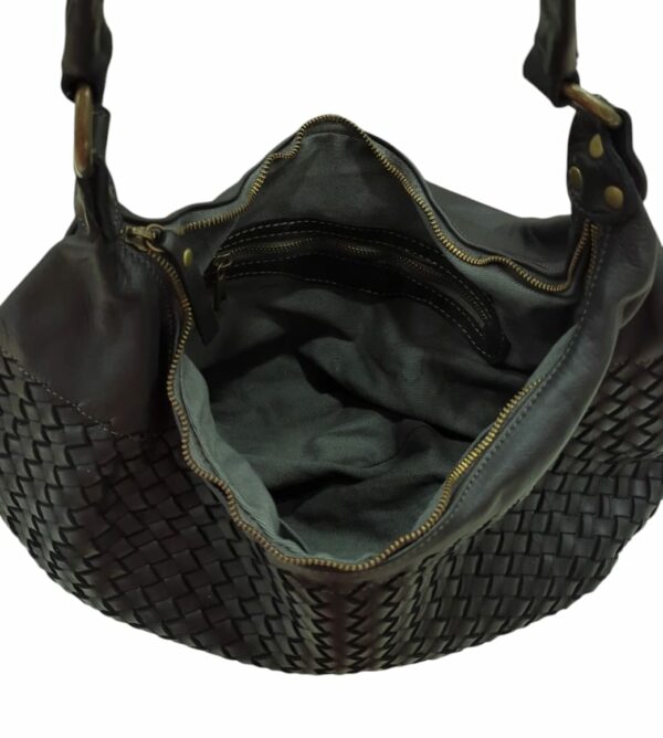 Borsa in pelle "Intrecciata Nera" - immagine 4