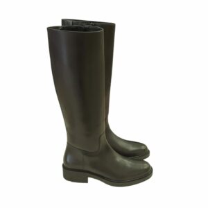Stivale nero in pelle