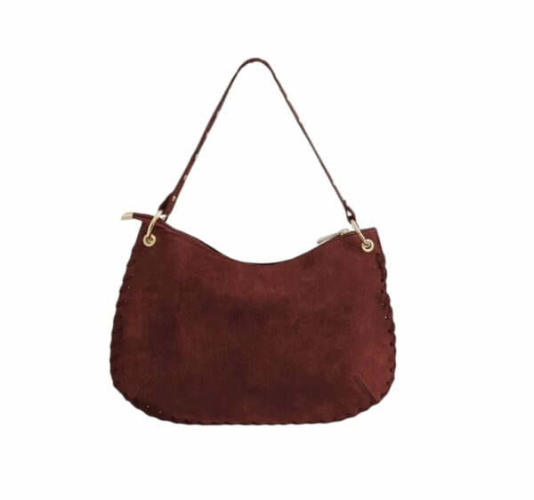 Borsa in camoscio "Burgundy" - immagine 3