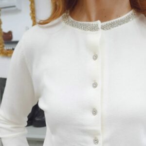 Cardigan "Gioiello" panna