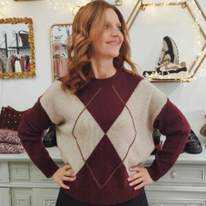 Maglione "Losanga bordeaux"